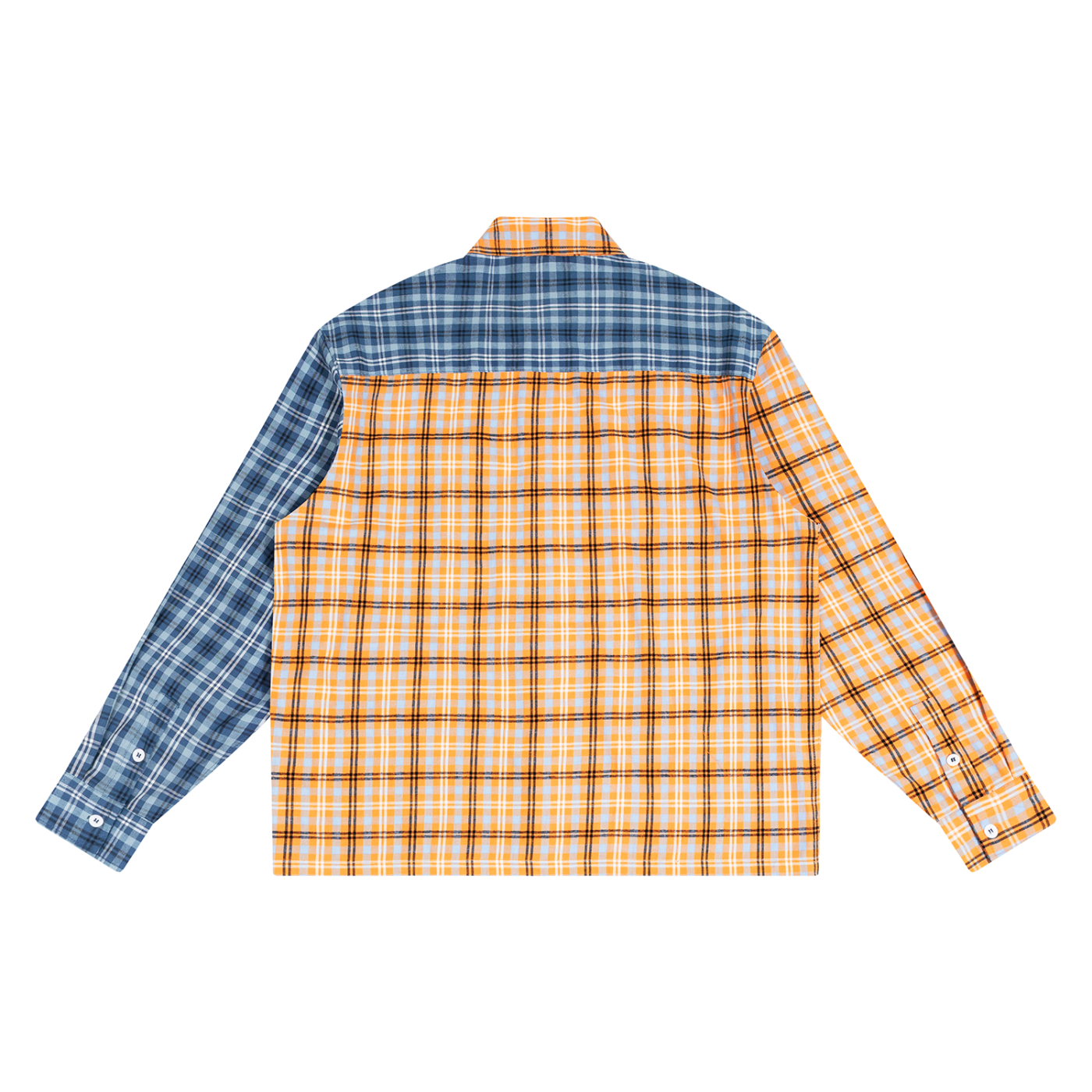 Oversized Plaid Color Block Shirt