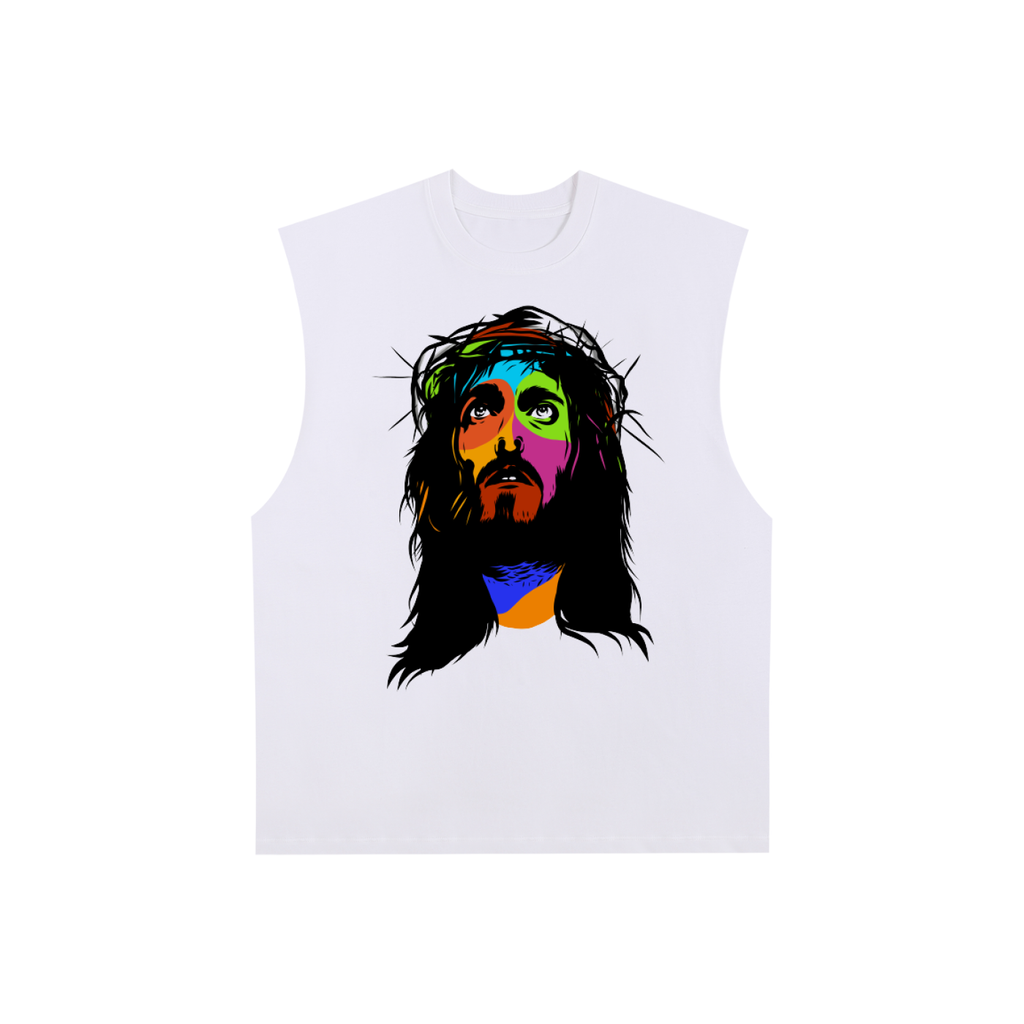 Raw Edge Cotton Tank Top
